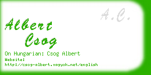 albert csog business card